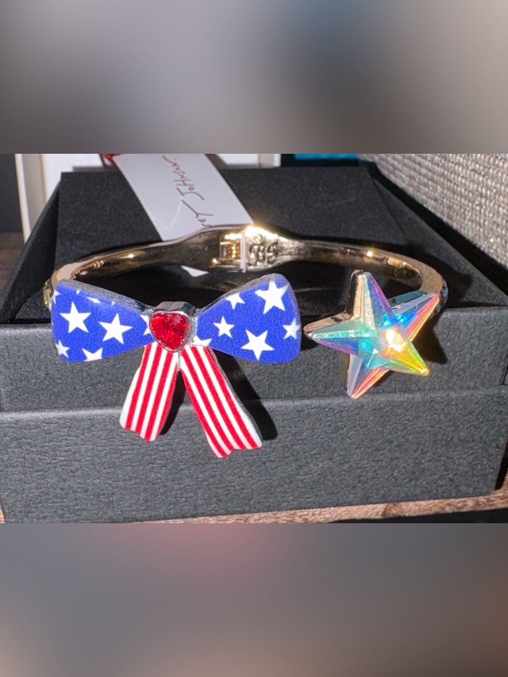 Betsey Johnson Bow and Star Hinge bracelet
